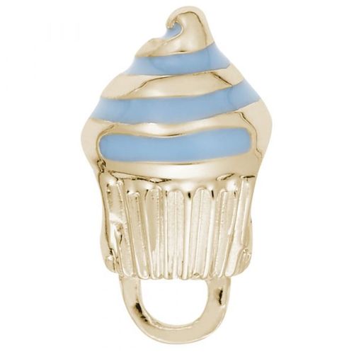 Blue Cupcake Charmdrop - 10K Gold - 10-9187-2-10kg