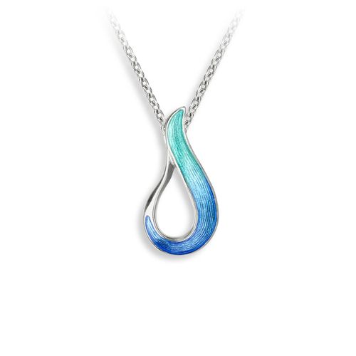 Blue Cut-Out Teardrop Necklace - NN0532A