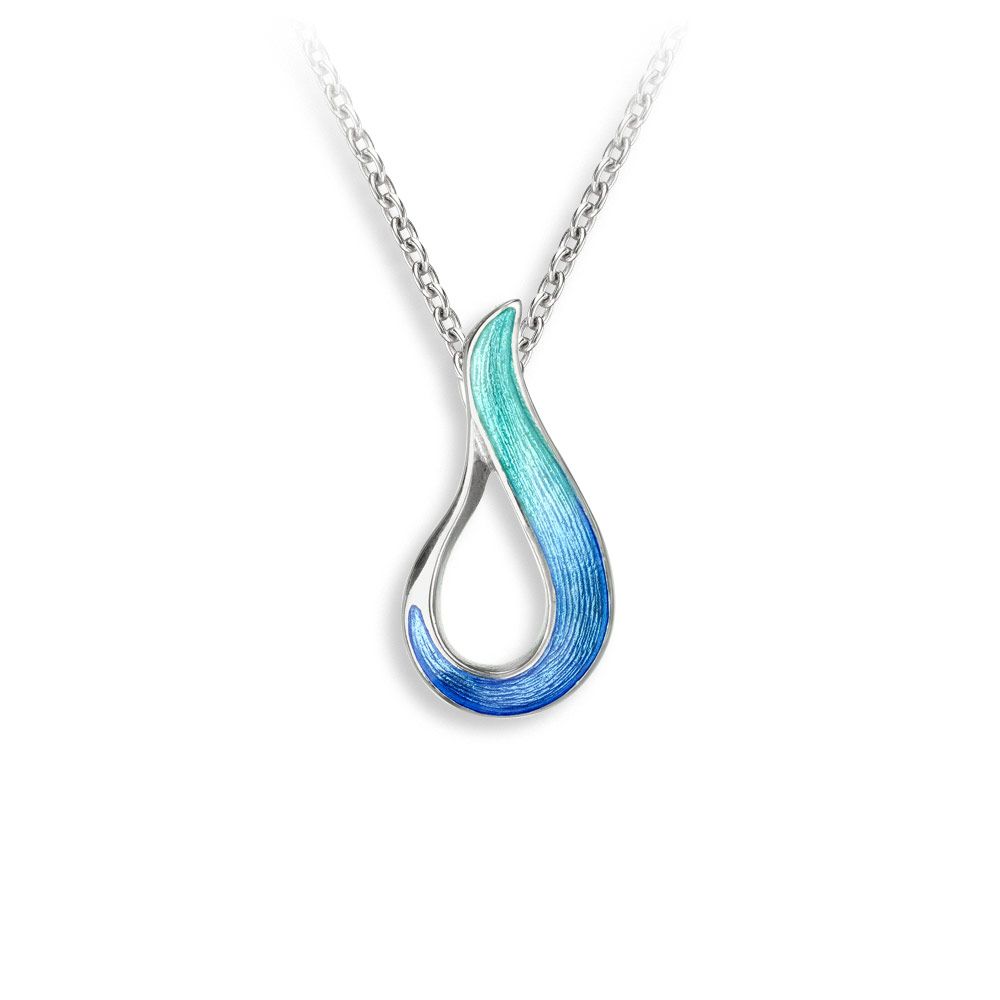 Blue Cut-Out Teardrop Necklace - NN0532A