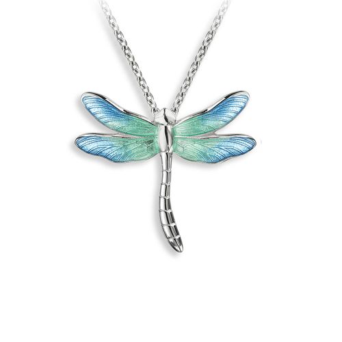 Blue Dragonfly Necklace, Sterling Silver - NN0543A