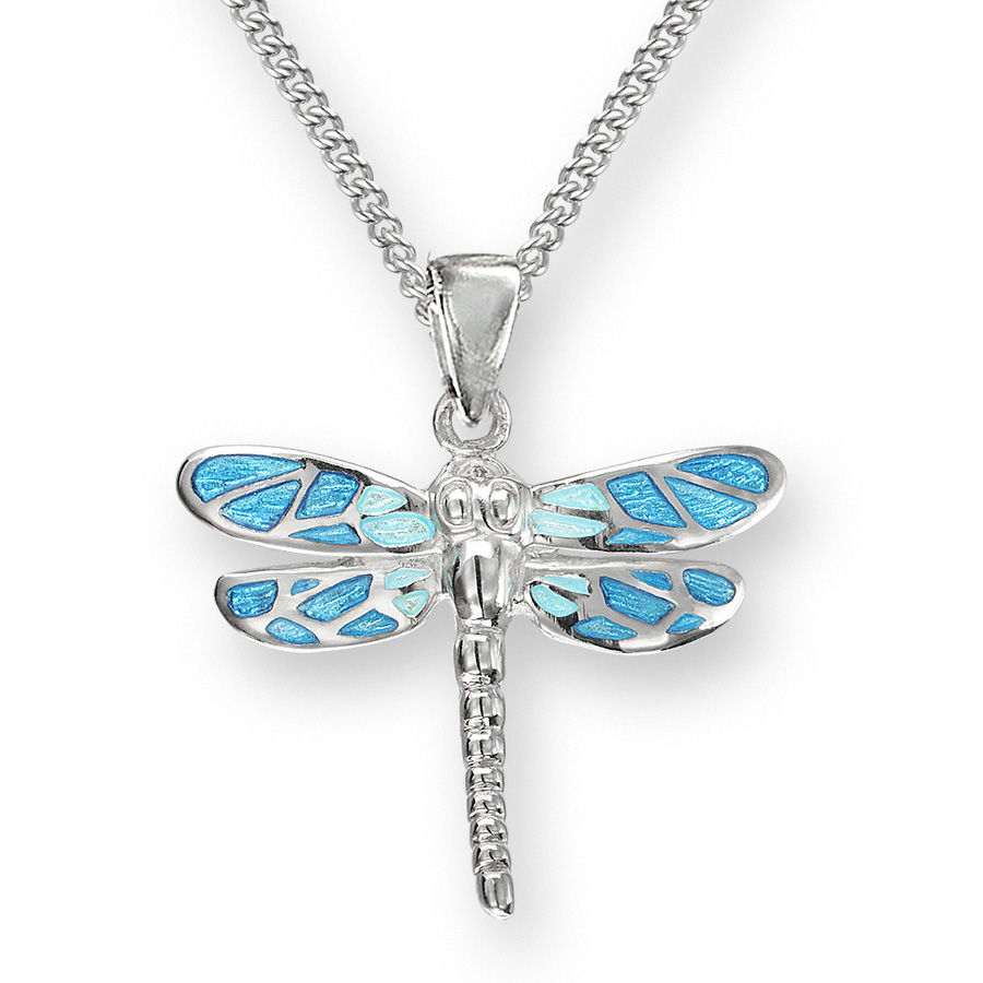 Blue Dragonfly Necklace Sterling Silver - SN0526A