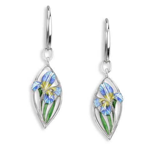 Blue Iris Wire Earrings  Sterling Silver - NW0592A