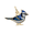 Blue Jay Charm  - Painted- Gold Plated-10-1119-1-GP