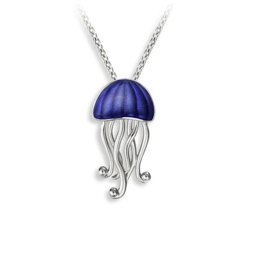 Blue Jellyfish Necklace  Sterling Silver - NN0573A