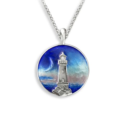 Blue Lighthouse Necklace, Sterling Silver - NN0548YA