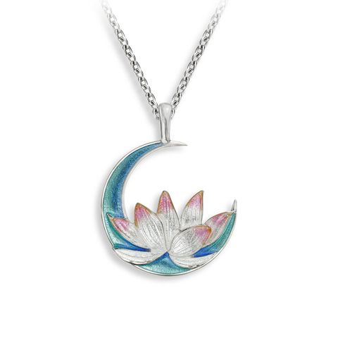 Blue Lotus Necklace  Sterling Silver - NN0593A