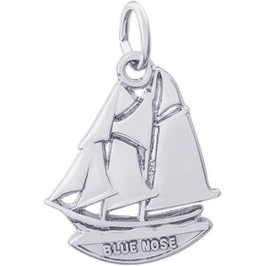 Blue Nose Nova Scotia Charm - 14K White Gold - 10-2119