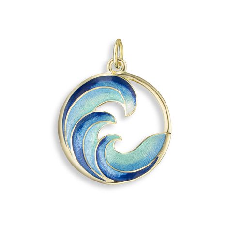 Blue Ocean Wave Pendant, 18K - NNG119A-X