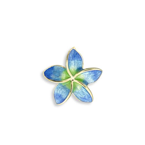 Blue Plumeria Pendant.18K Gold - NNG124B-X