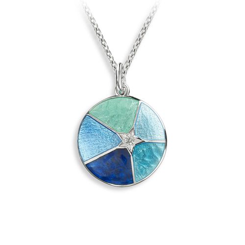 Blue Round with Star Necklace, Sterling Silver - NN0555YA