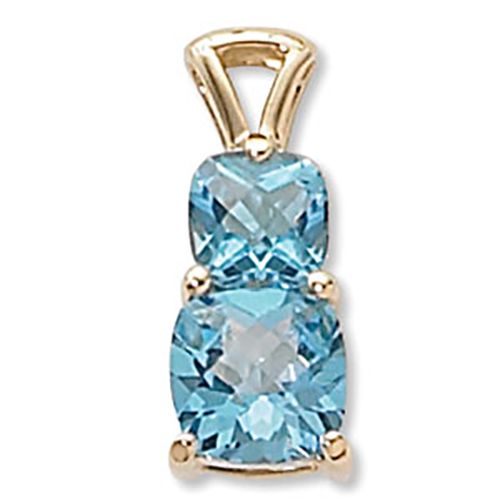Blue Topaz Pendant - 14K Yellow Gold - 80374BT
