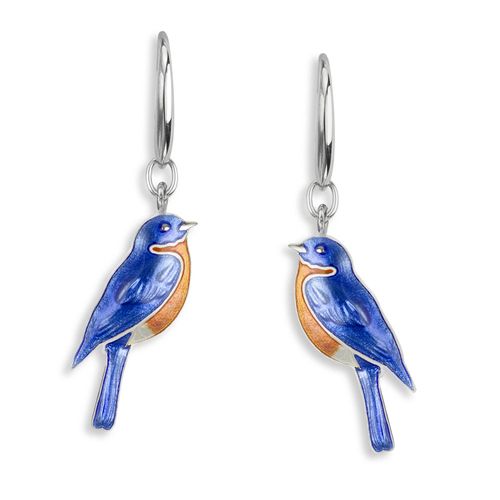 Bluebird Wire Earrings, Sterling Silver - NW0502A