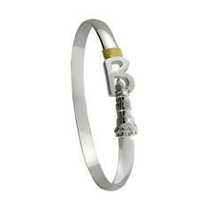 Bodie Island Destination Bracelet - Sterling Silver & 14K Gold 6mm Wide