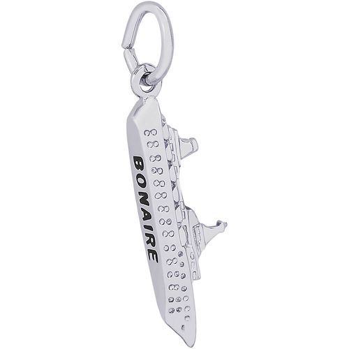 Bonaire Cruise Ship 3 Dimensional Charm - Sterling Silver
