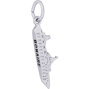 Bonaire Cruise Ship 3 Dimensional Charm - Sterling Silver