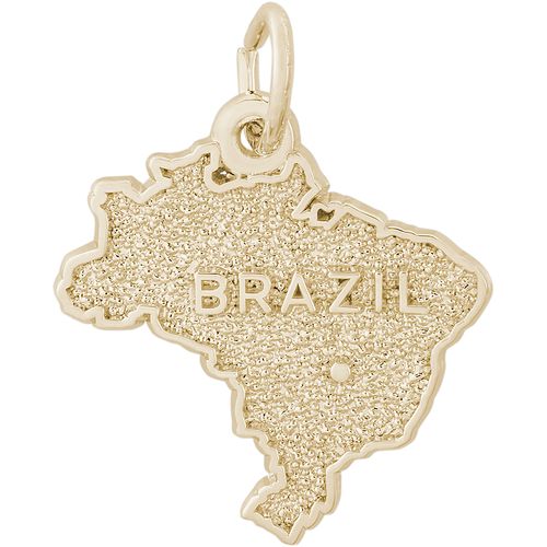 Brazil Map Charm - 14K Gold