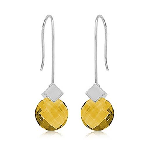 Briolette Citrine Earrings - Sterling Silver - 90282CI-SS