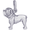 Bull Dog Charm White Gold - 10-2061