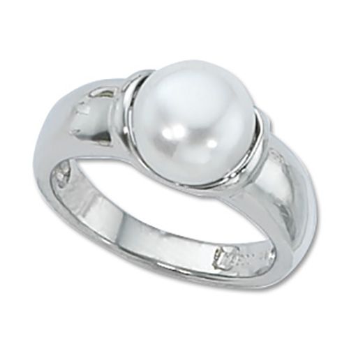 Button Pearl Ring - 14K White Gold Size 7 - 70354FPWG