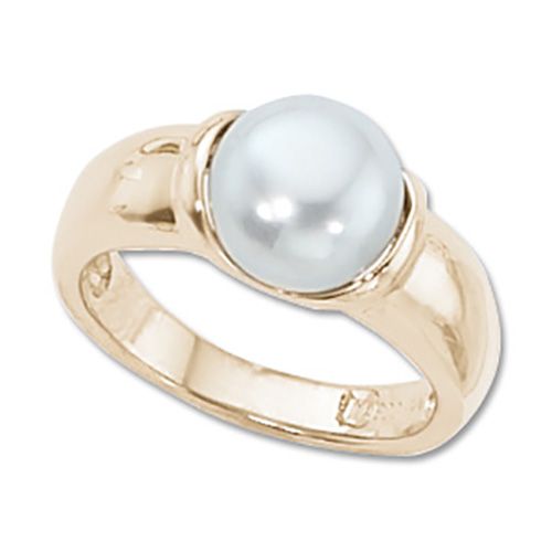 Button Pearl Ring - 14K Yellow Gold Size 7 - 70354FP
