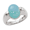 Cabin Caribbean Blue Chalcedony Ring-Silver Size 7 - 70494CBC-SS