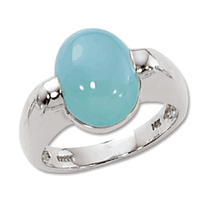 Cabin Caribbean Blue Chalcedony Ring-Silver Size 7 - 70494CBC-SS