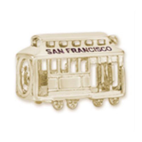 Cable Car Bead Charm - Gold Plated