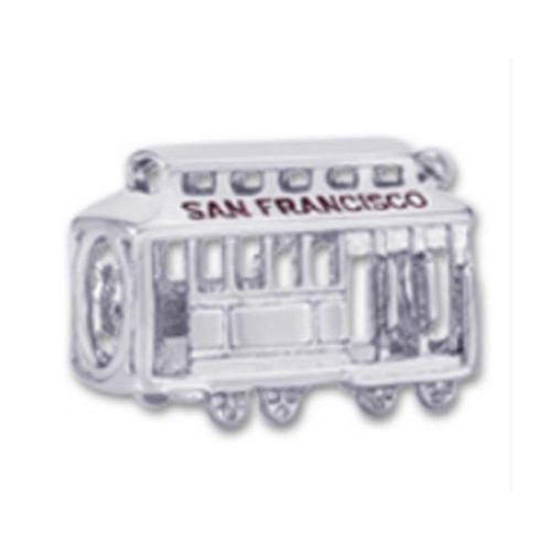 Cable Car Bead Charm - Sterling Silver