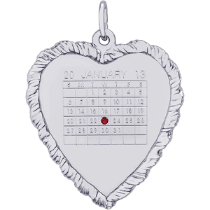 Calendar Charm - 14K White Gold - 10-4642-wg