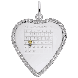 Calendar Disc Charm - Sterling Silver - 10-8378