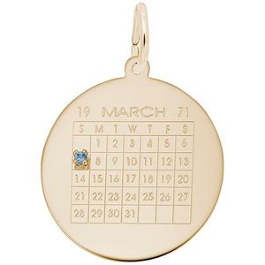 Calendar W/diamond Charm  - 14K Gold  - 10-4634-1-14K