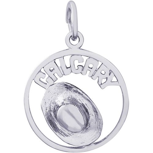 Calgary Cowboy Hat Charm - 14K White Gold - 10-2167