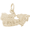 Canada Map Charm 10K Gold - 10-1961