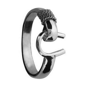 Caribbean Hammered Hook Ring-Silver 3mm Size 5.0 - RC3HKHAM50
