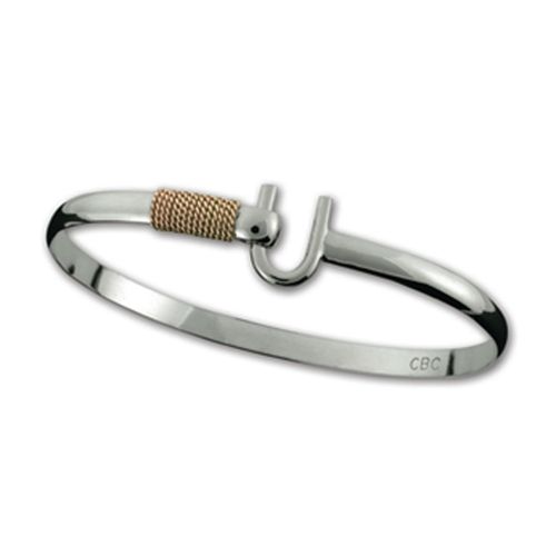 Caribbean Hook Bracelet - Sterling Silver 14K Gold 4mm 7.5 Inch - C475