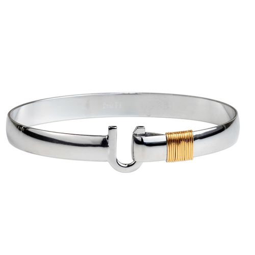 Caribbean Hook Bracelet Sterling Silver & 14k Gold 8mm - SGU800