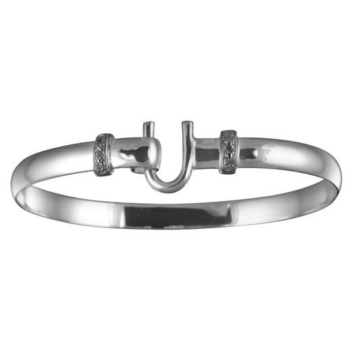 Caribbean Hook Bracelet with White Topaz - Silver 6mm 6.5 Inch