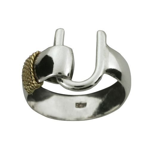 Caribbean Hook Ring - 14K White Gold 3mm Size 8