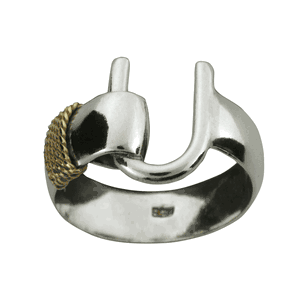 Caribbean Hook Ring - 14K White Gold 6mm Size 9