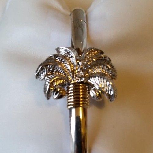 Caribbean Palm Tree Hook Bracelet - Sterling Silver/14K-Closeout