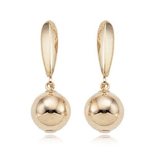 10mm Ball Drop With Leverback Earrings - 12/168 - 14k Yellow Gold