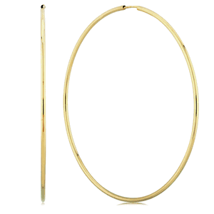 Extra Large Endless Tube Hoop Earrings - 03/781 - 14k Yellow Gold