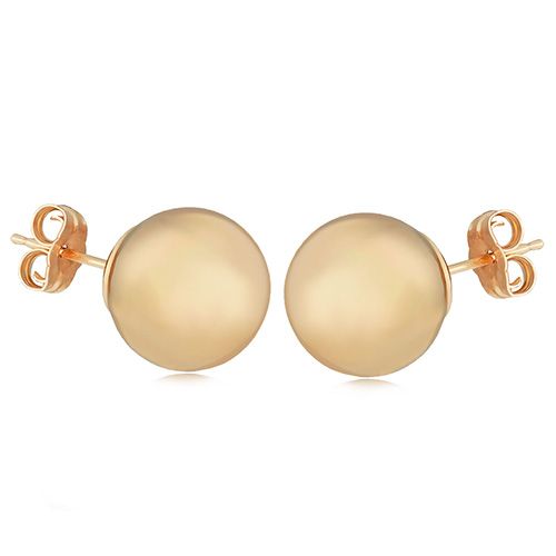 Ball Stud Earrings 10mm - 14K Yellow Gold