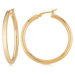 Large Tube Hoop Earrings - 03/360 - 14k Yellow Gold