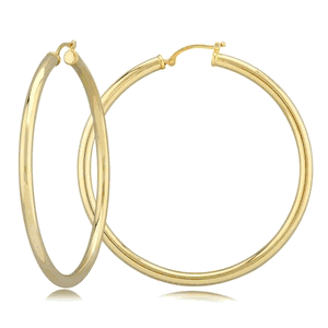 Extra Large Tube Hoop Earrings - 03/367 - 14k Yellow Gold
