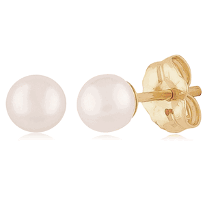 Pearl Stud Earrings - 14K Yellow Gold - 01-281