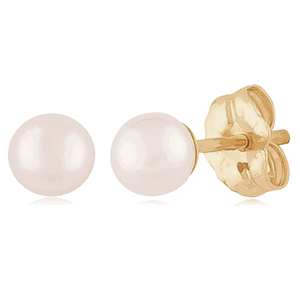 Pearl Stud Earrings - 14K Yellow Gold - 01-247