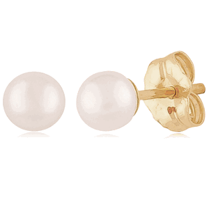 Pearl Stud Earrings - 14K Yellow Gold - 01-282
