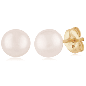 Pearl Stud Earrings - 14K Yellow Gold - 01-332