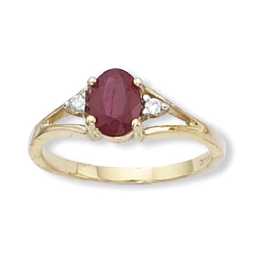 Ruby & Diamond Ring - 07/077-07 - 14k Yellow Gold